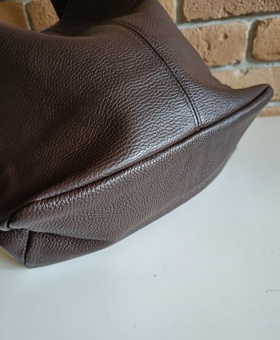 Torebka włoska Vera Pelle skóra naturalna  czekoladowa
