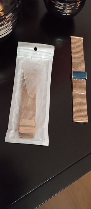 Pulseira de aço inoxidável rosa metalizado