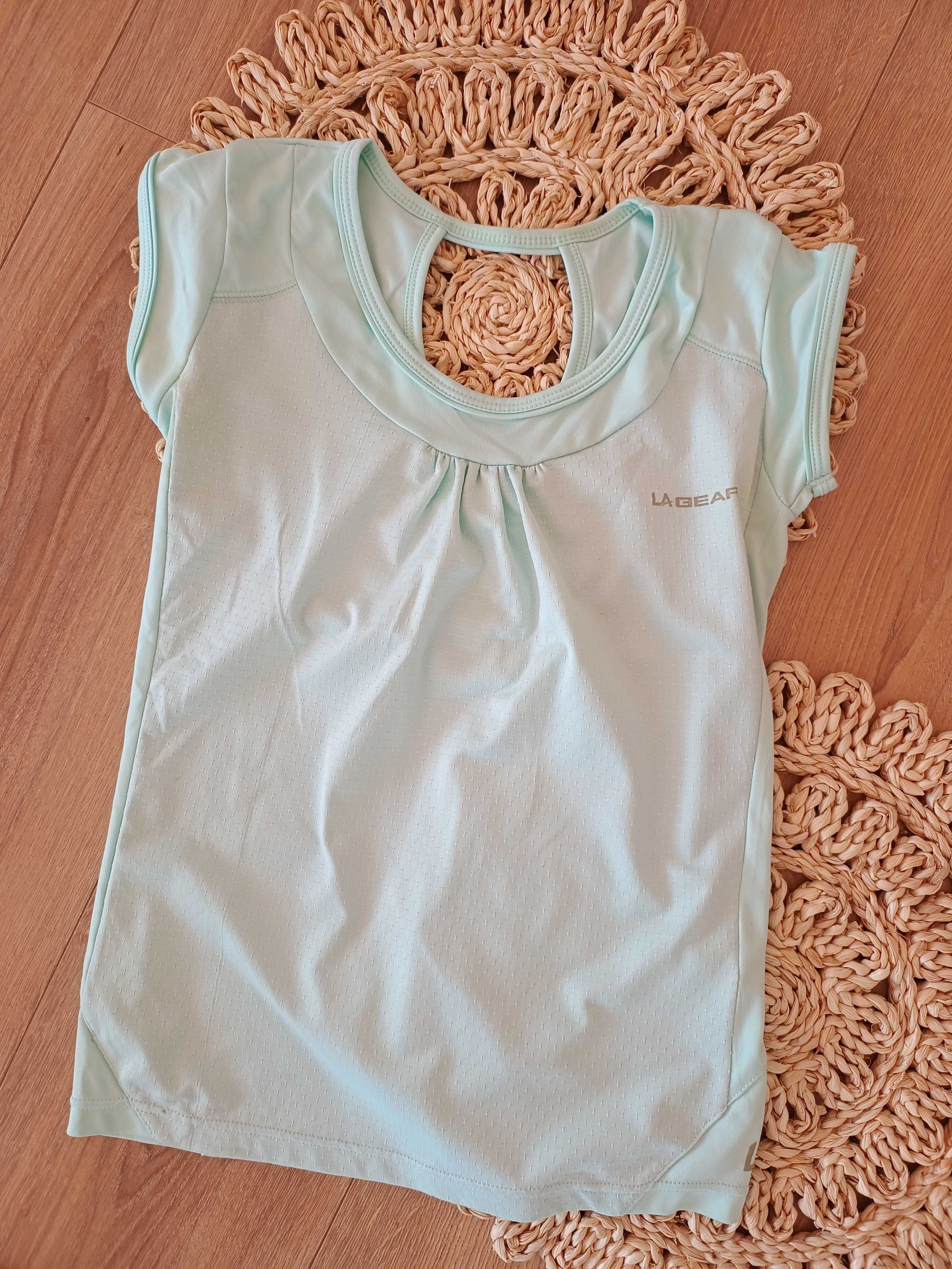 jasnoniebieska miętowa turkusowa bluzka t-shirt sportowy 34 36koszulka