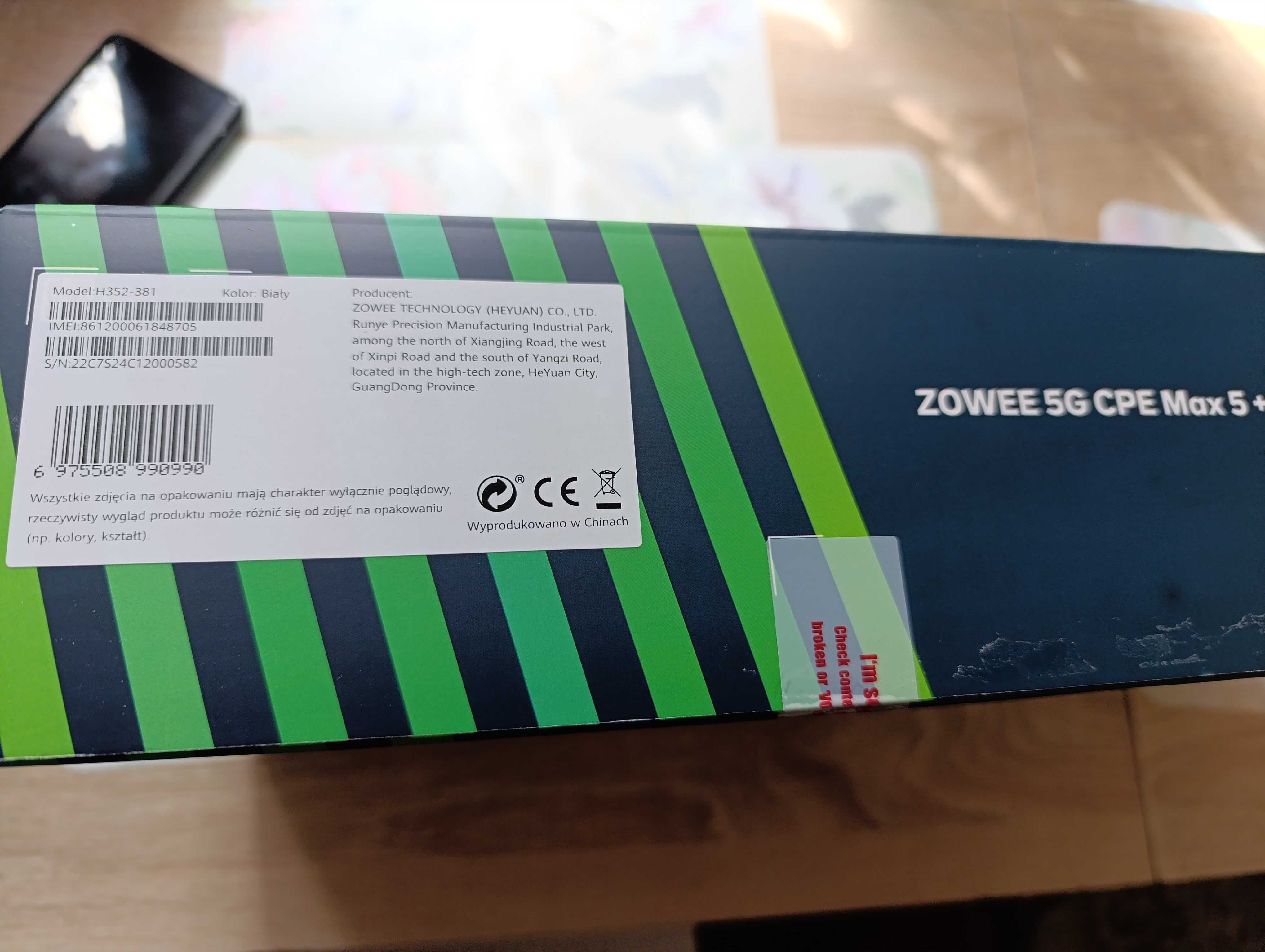 Zowee 5G CPE Max 5 + Huawei Wifi AX3