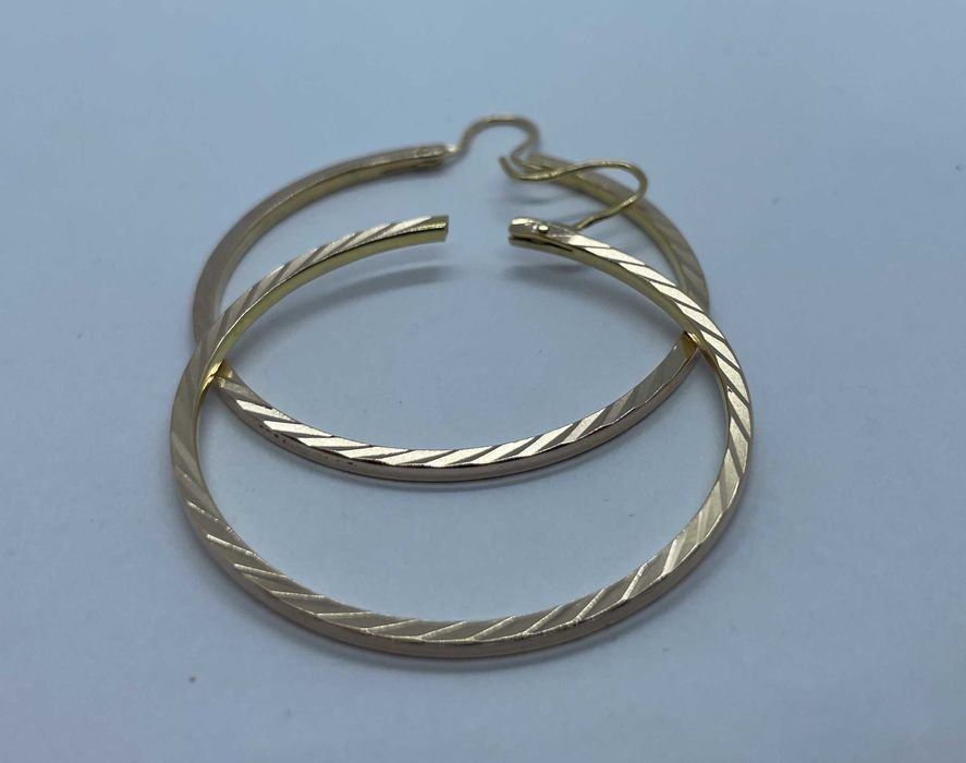 Złote kolczyki koła 4,12g rożowe złoto p583 /ST