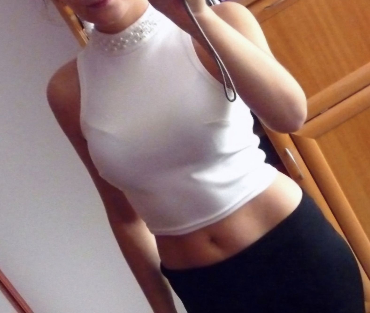 Biały crop top S