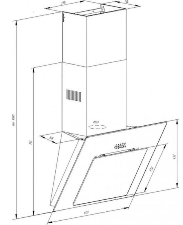 Вытяжка Piyramida NR60 inox