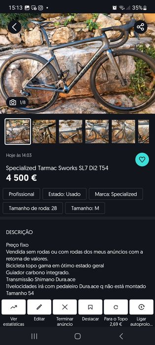 Specialized Tarmac Sworks SL6 Dura.ace t54