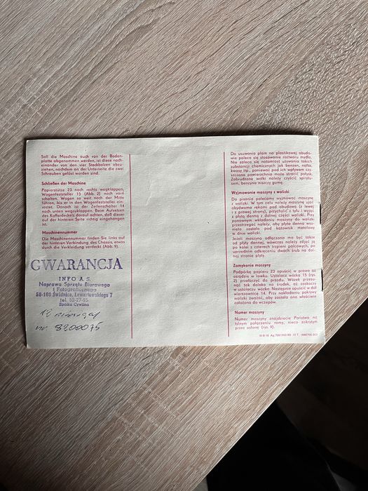 Maszyna do pisania Erika 50/60 - DDR - kompletna, w walizce,super stan