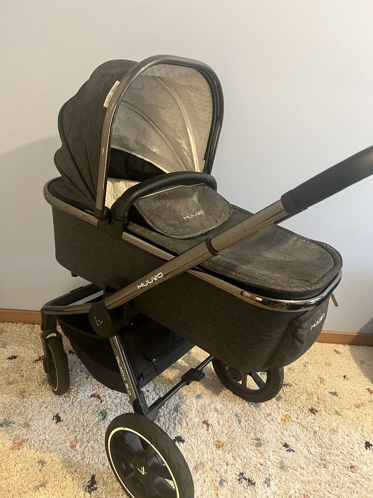 Wózek 2 w 1 Muuvo Quick 2.0 Black Chrome XL + akcesoria