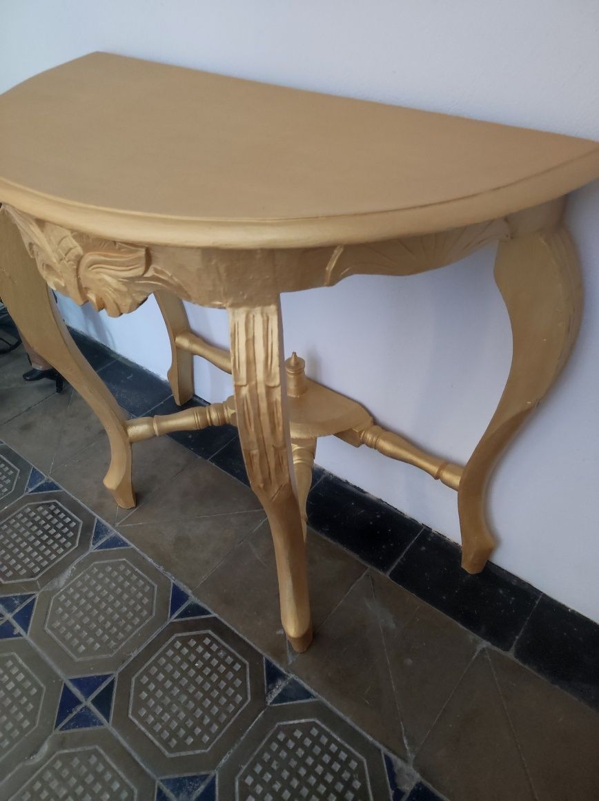 Konsola w stylu barokowym z litego drewna