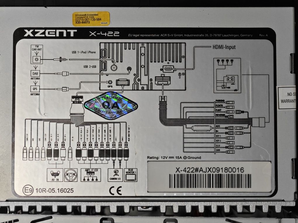 Xzent X-422 NOVO Autoradio 2 Din