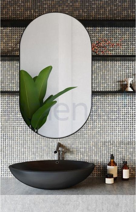 lustro 100x50 cm owalne czarne  Ars Longa Scandi