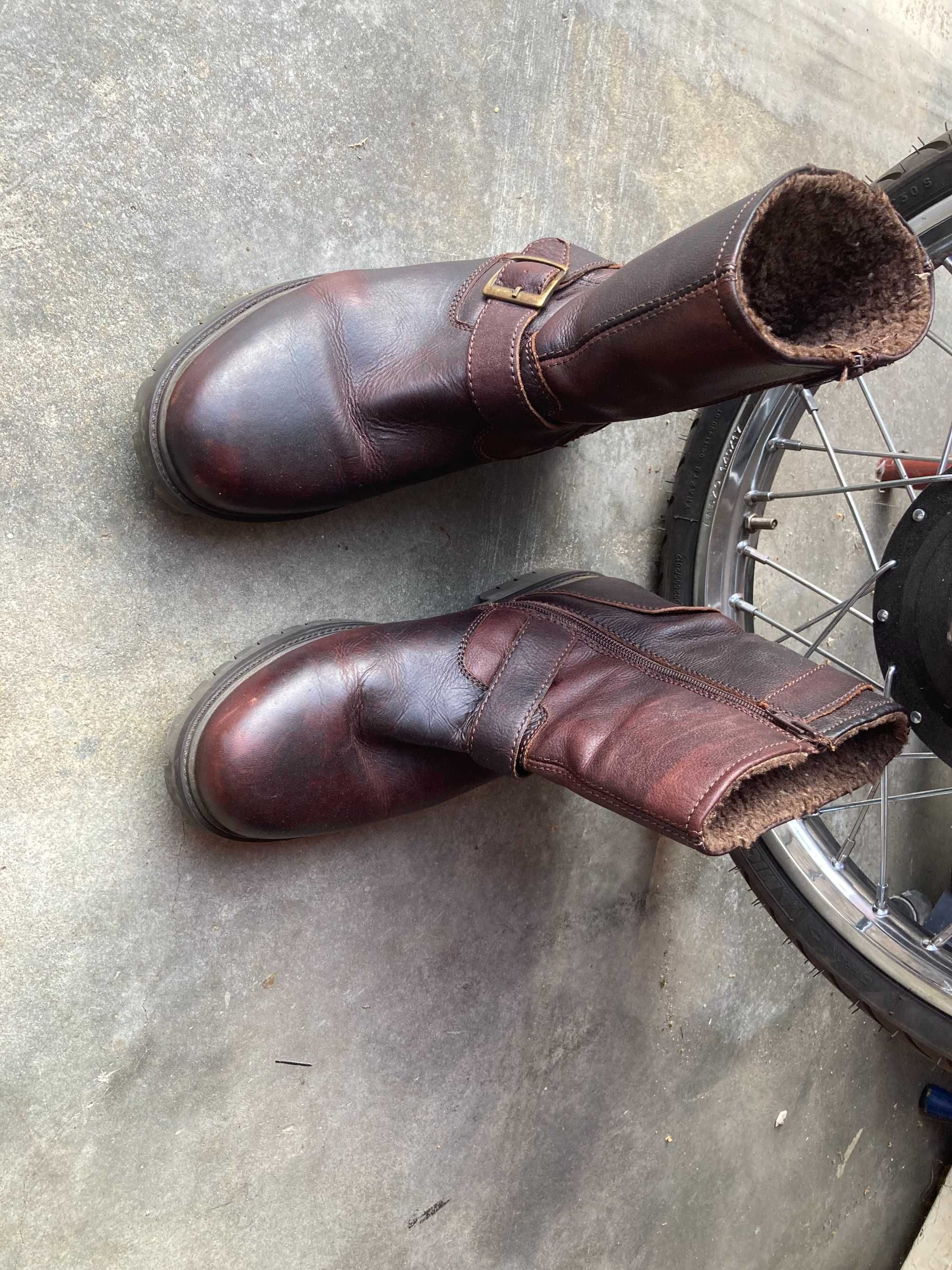 Botas em Pele Mota Café Racer Biker Style 45