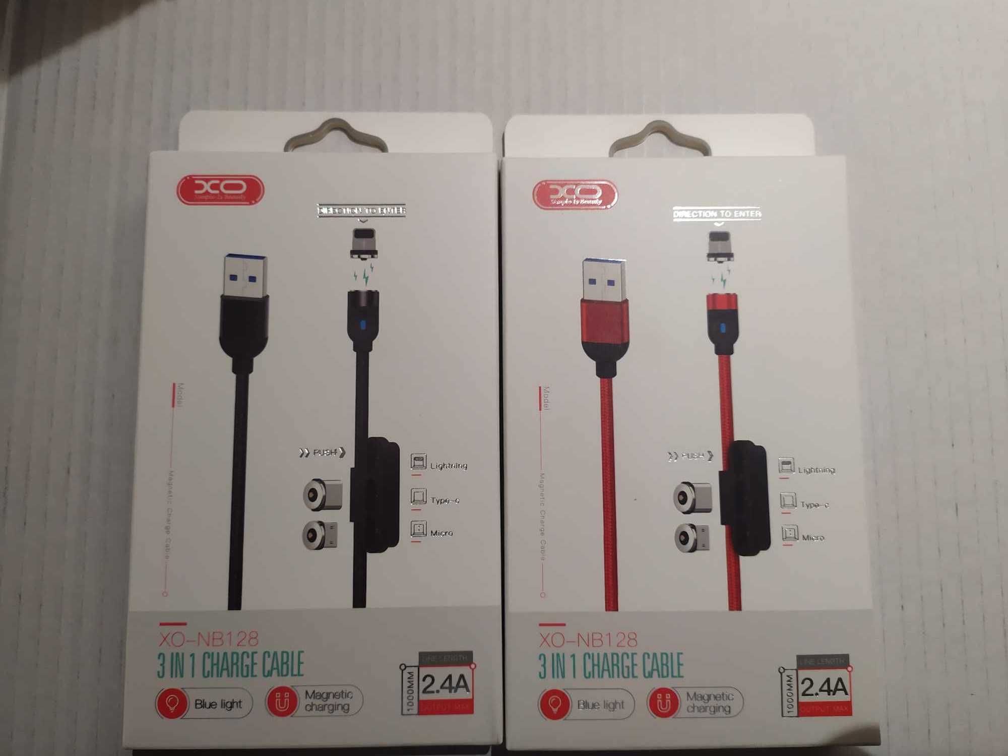 Kabel Magnetyczny 3 Końcówki 2,4A 1m