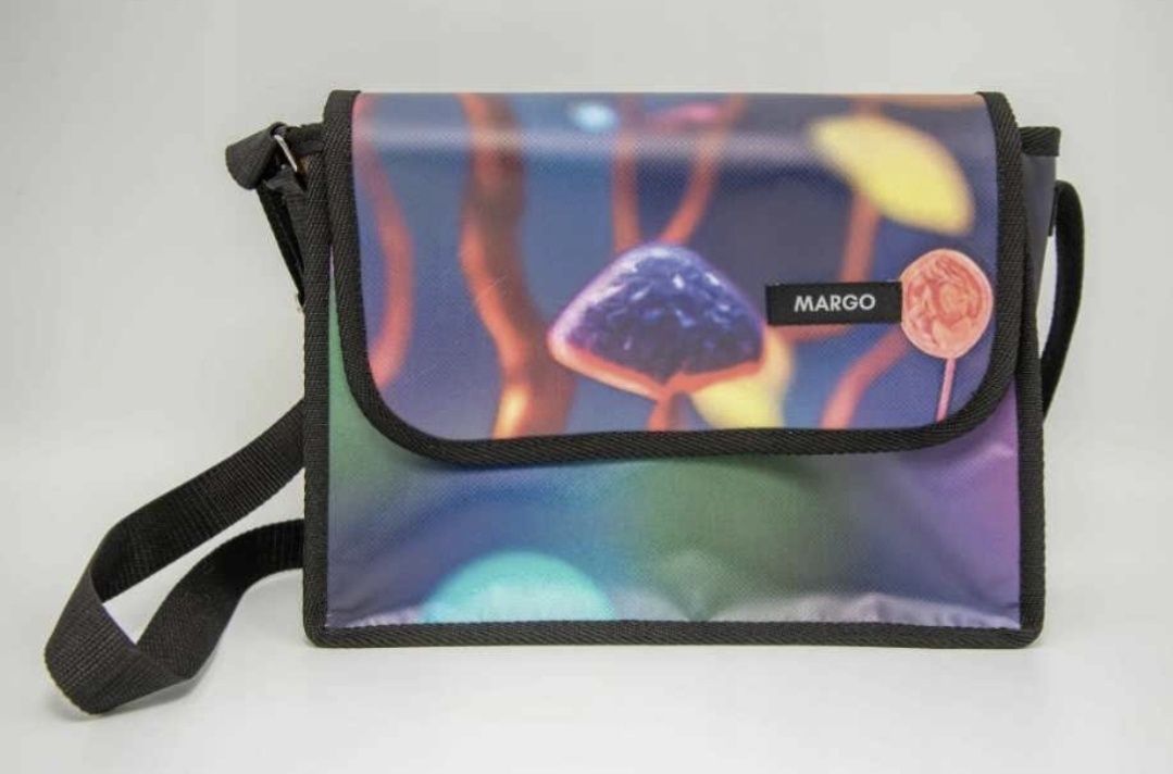 UNIKAT torba torebka 2 w 1 baner psychedelic mushrooms neon kolor NOWA