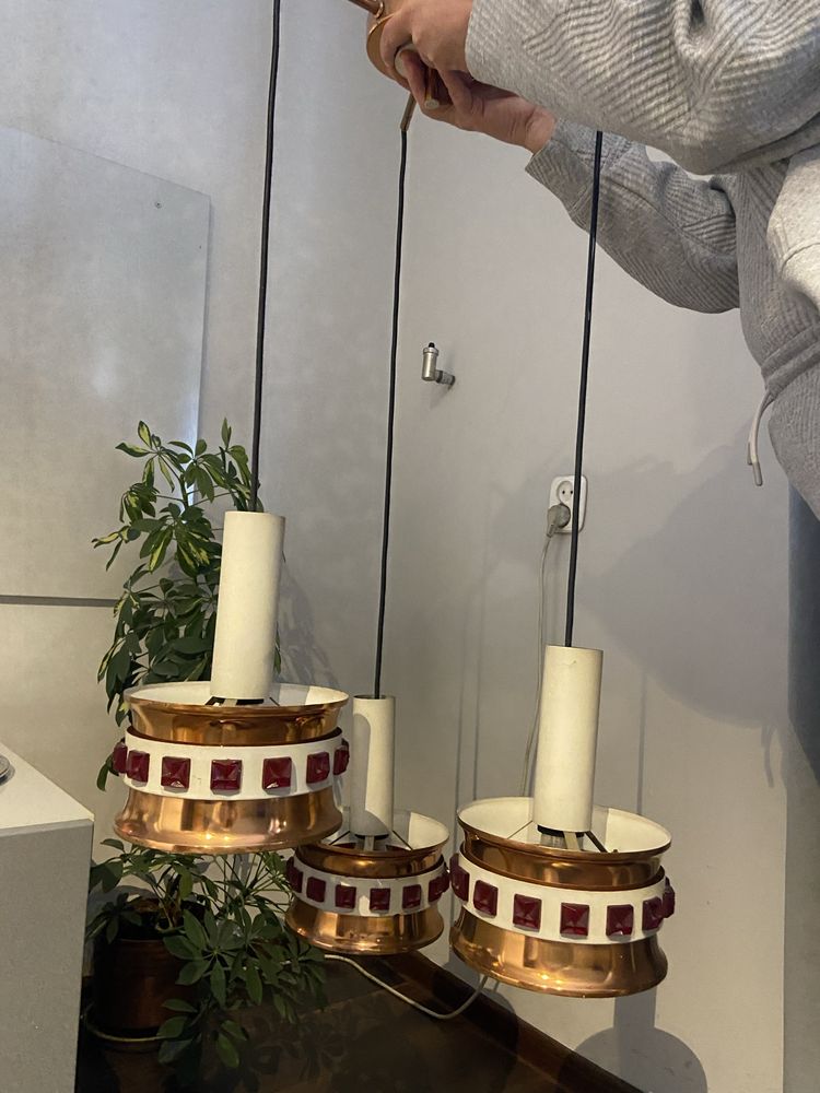 UNIKAT lampa wisząca sufitowa PRL unikatowy egzemplarz