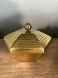 Złota metalowa szkatułka pudełko Ikea