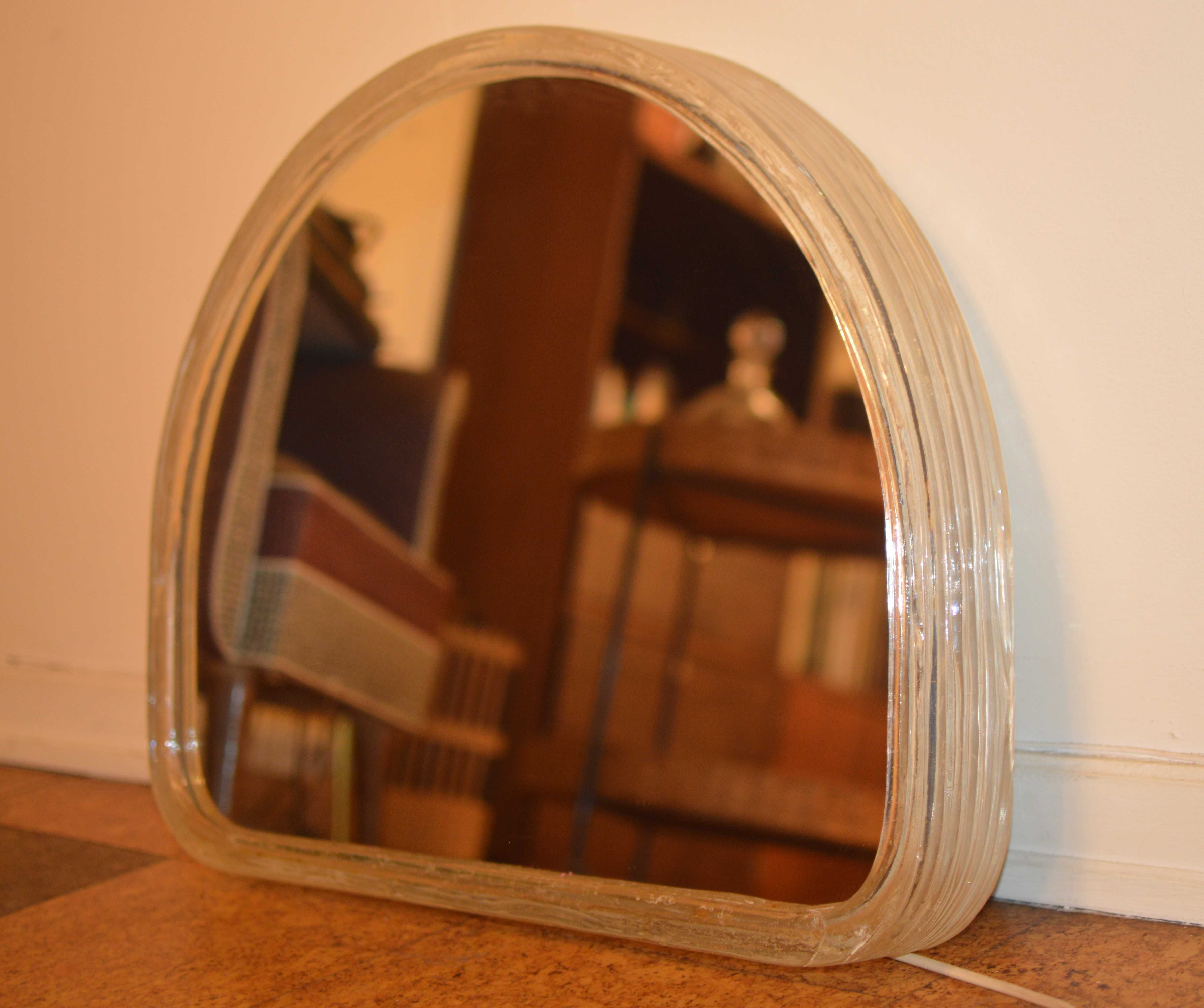 Espelho iluminado alemão. Vintage Hillebrand Mirror midcentury