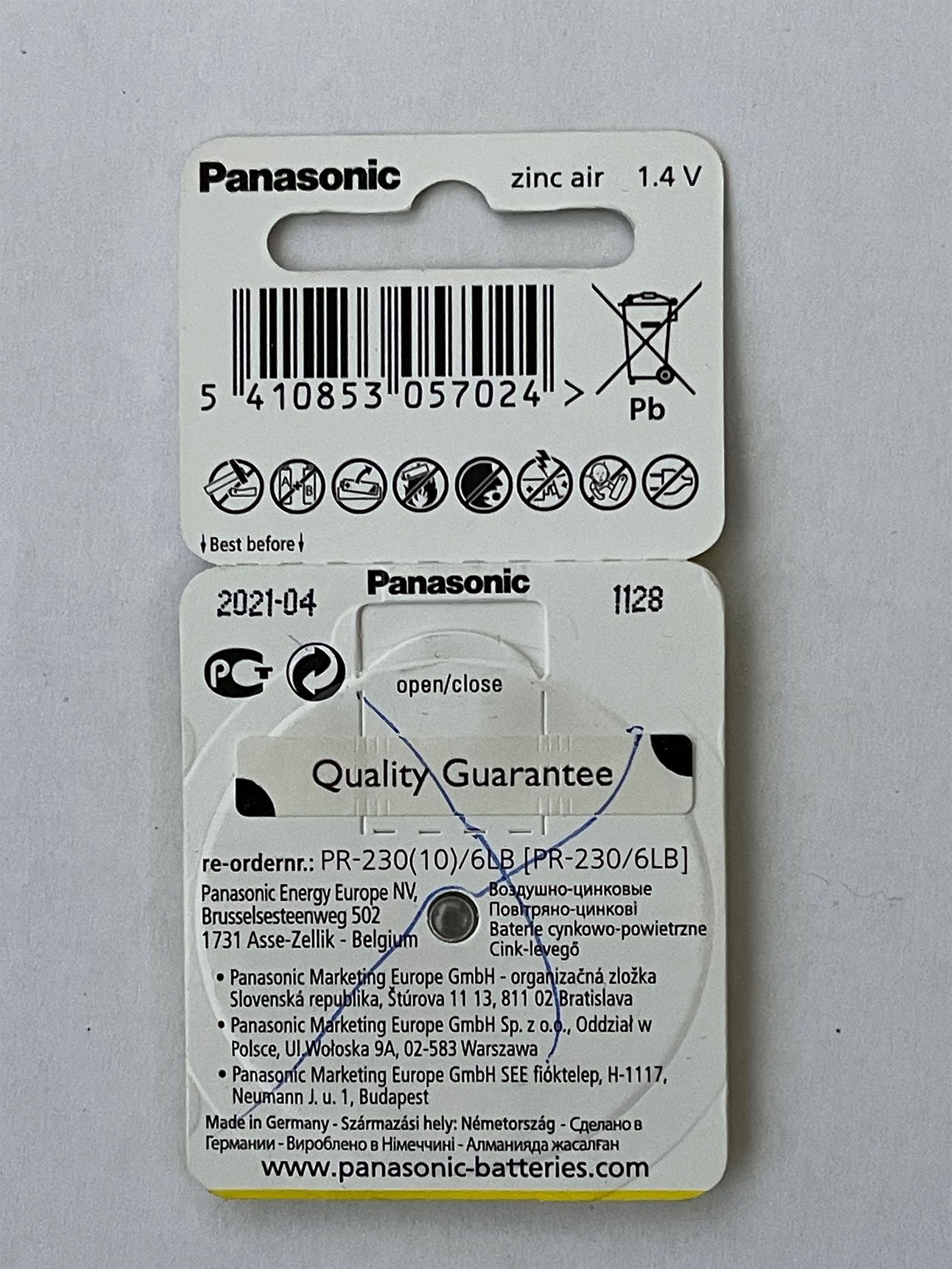 Bateria Panasonic PR10 (PR230L) (PR536)