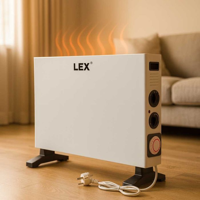 Економний обігрівач конвекторний 2000Вт LEX LXZCH04FT з термостатом