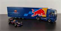 Modele MAN TGA + Bolid F1 HERPA REDBULL 1:87/H0