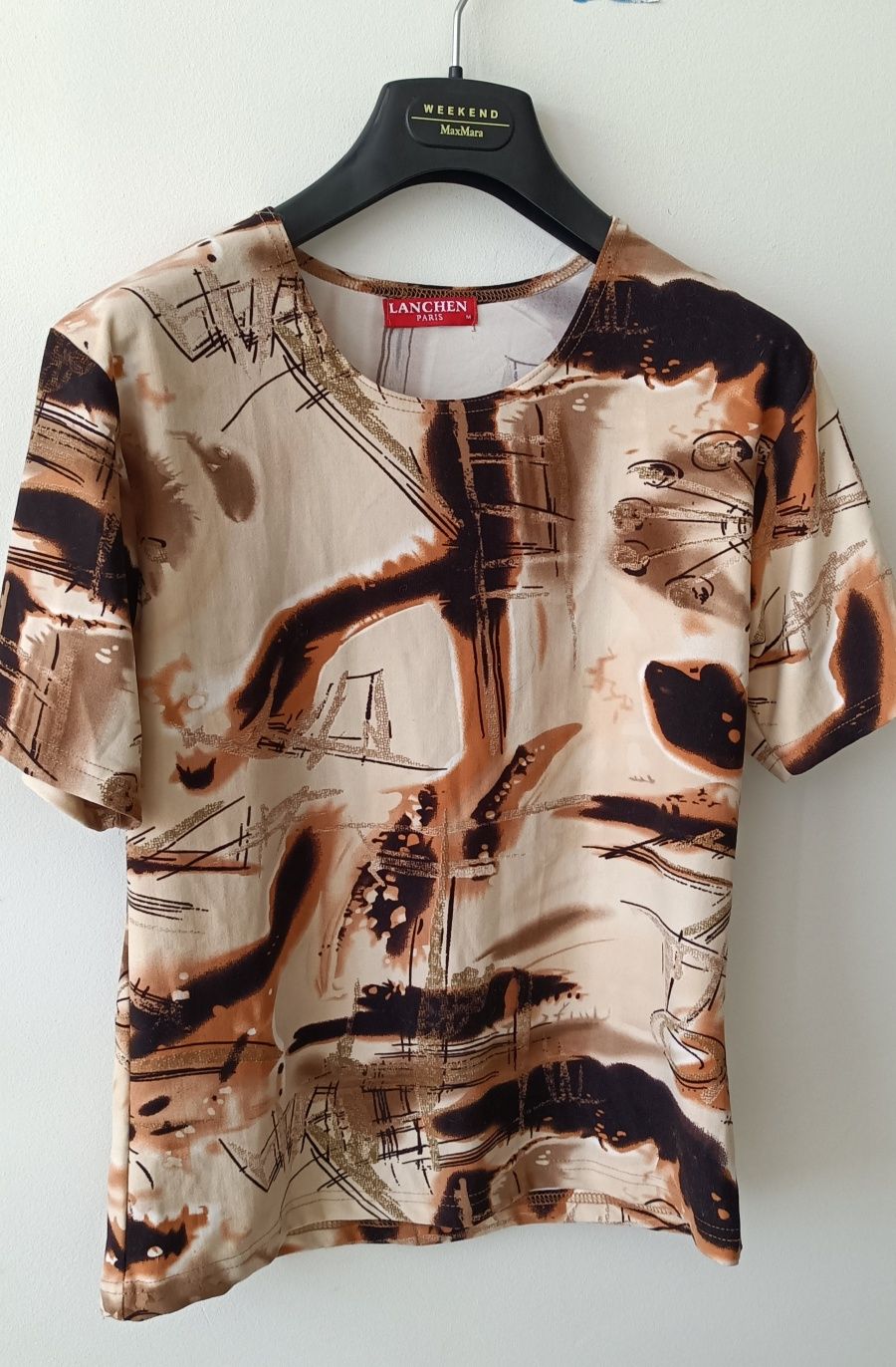 Bluzka  T-shirt barwy jesieni rozm M Lanchen Paris