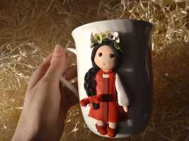 Горнятко Українка, чашка з декором полімерна глина