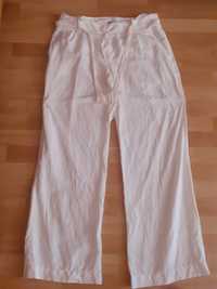 Szerokie lniane biale spodnie r.42 F&F
