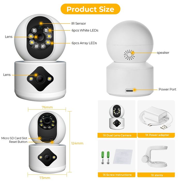 Камера відеоспостереження | Камера  PTZ 4MP | два объектива