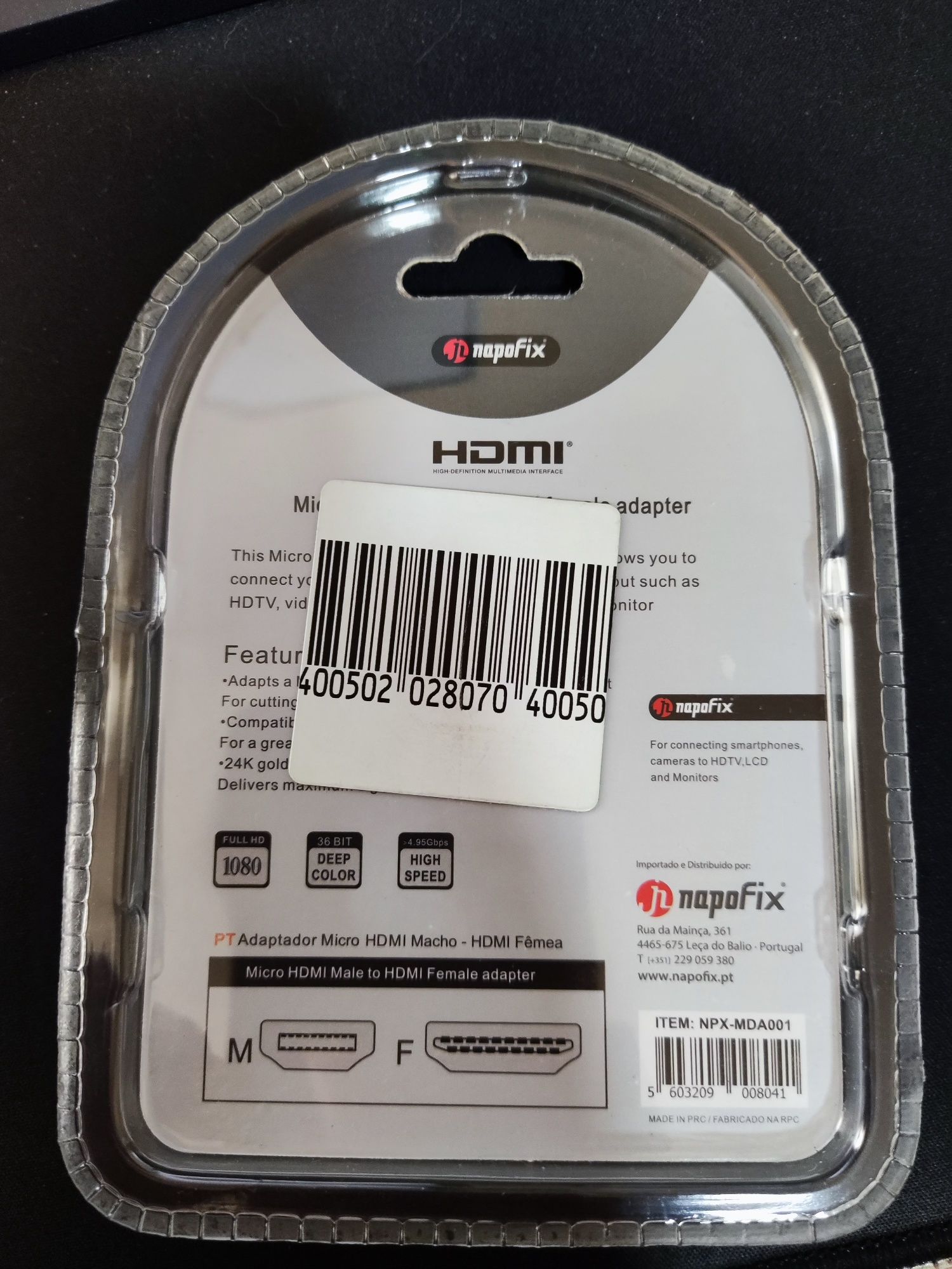 Adaptador Micro HDMI para HDMI