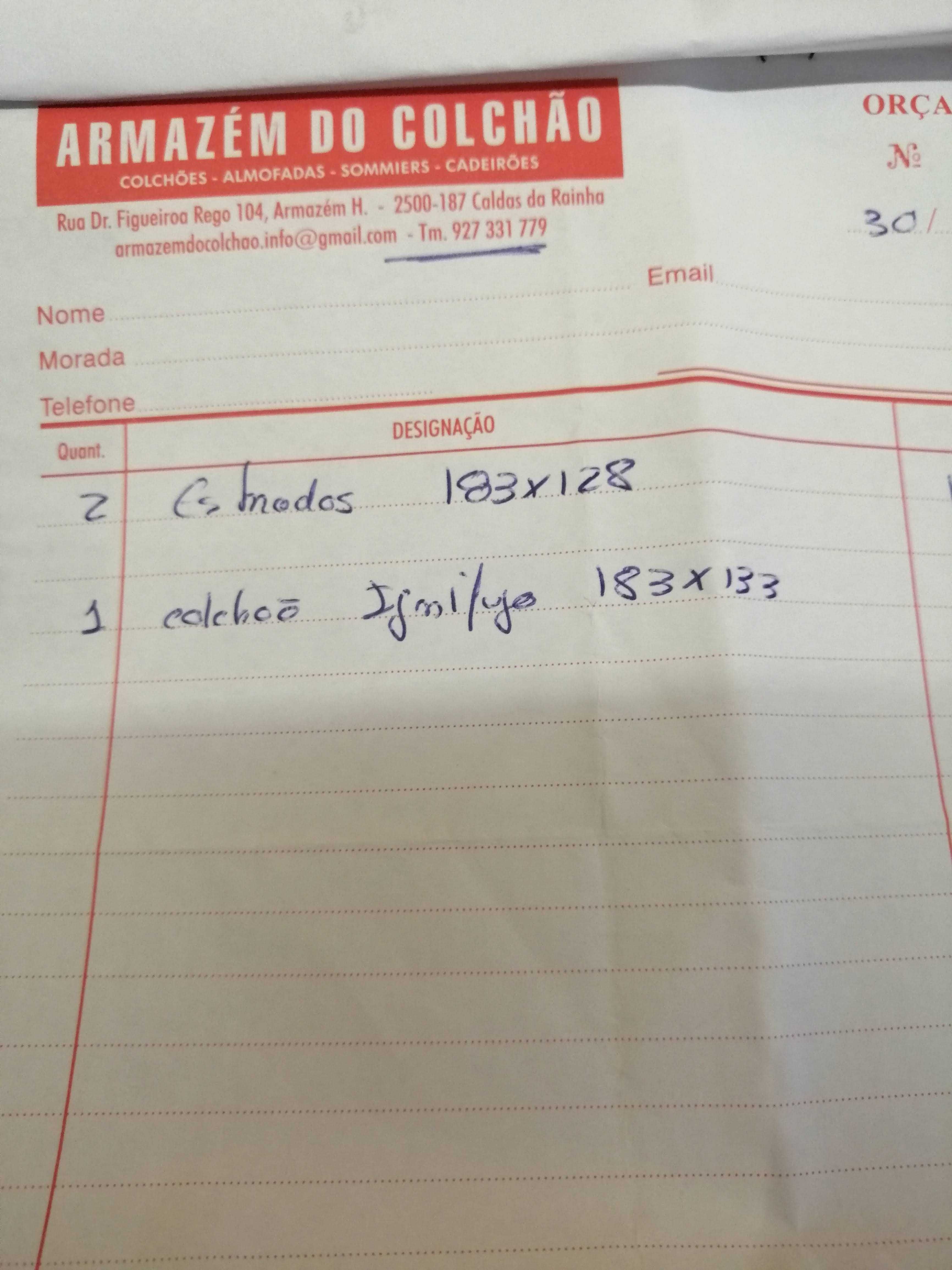 Colchão cama de casal – 1,83x1,33 - NOVO - Preço Negociável