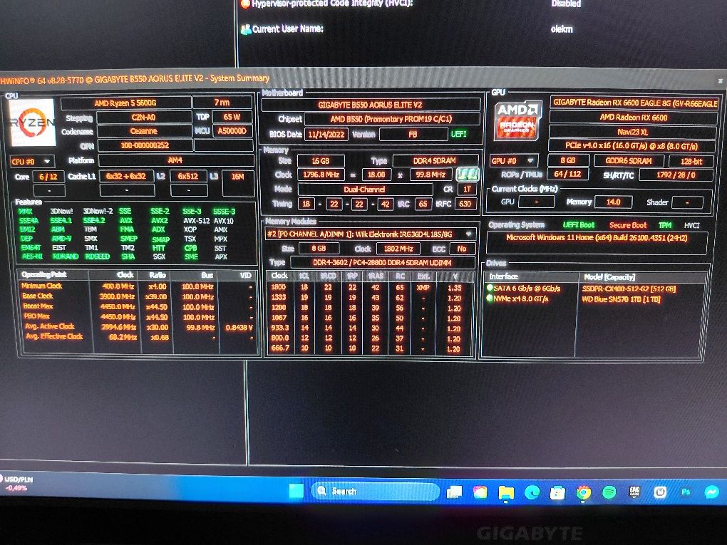 Komputer Ryzen 5 5600 Radeon rx6600 16gb RAM