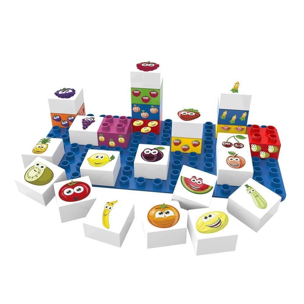 Lego ecológico com desenhos de frutas