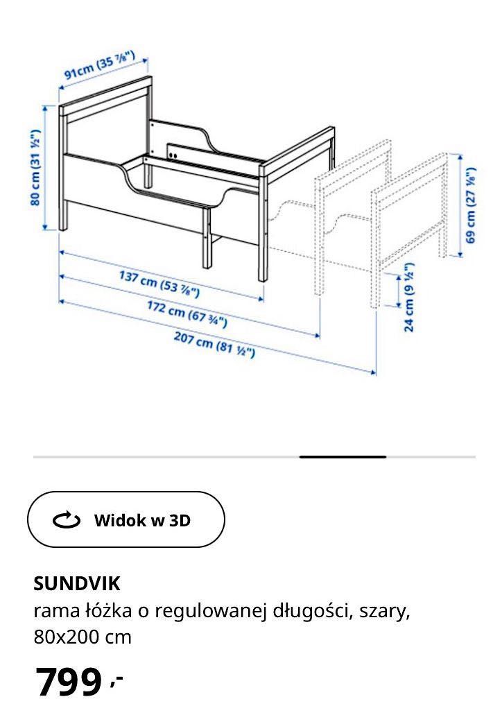 IKEA Sundvik, Łóżeczko "rosnące" razem z bobasem, komplet