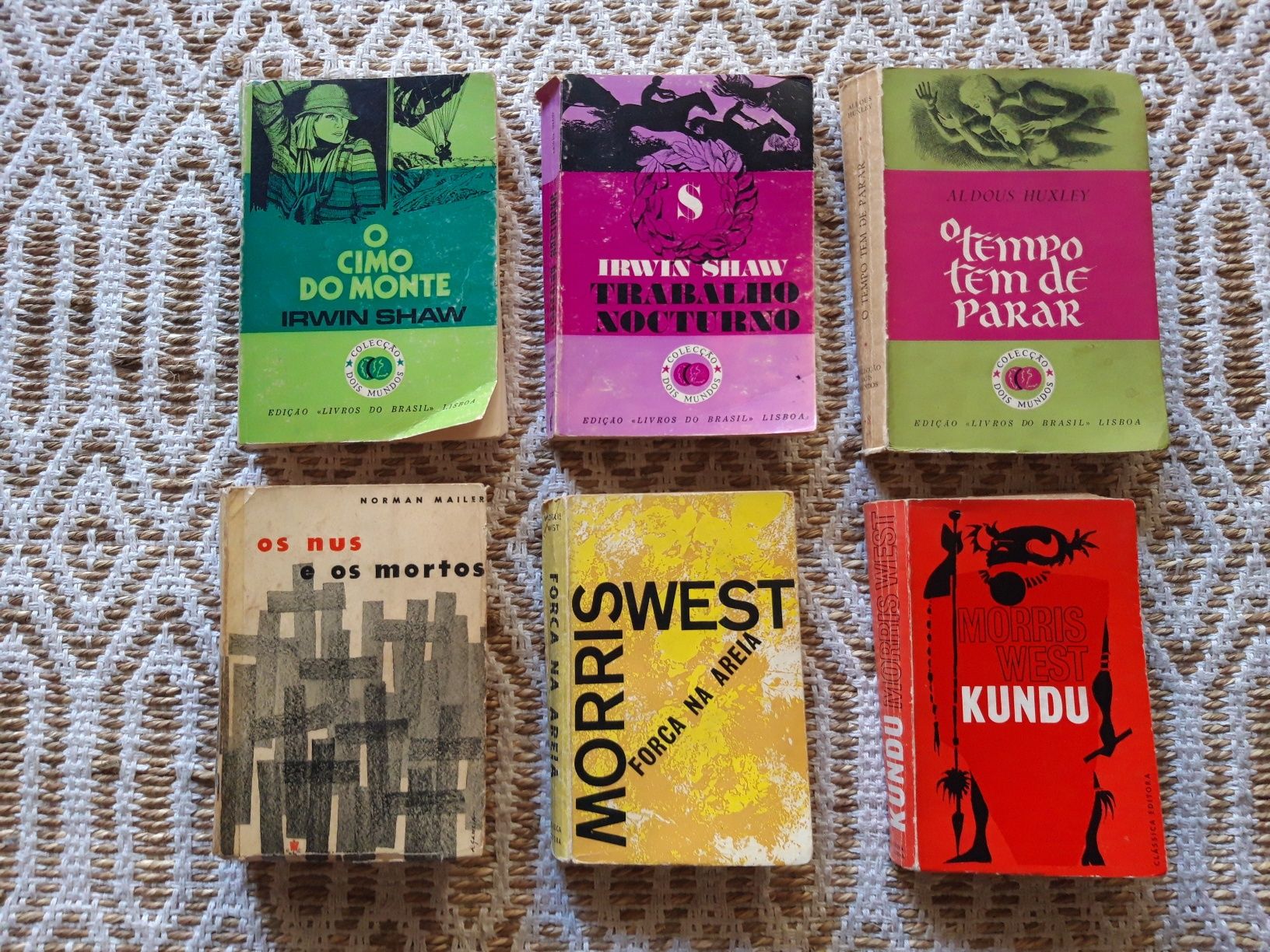 6 livros: Irwin Shaw, Aldous Huxley, Norman Mailer, Morris West