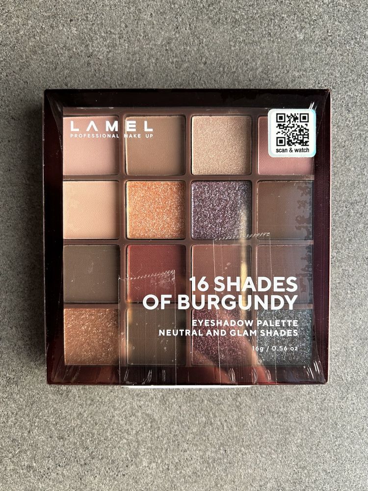 Нова палетка тіней LAMEL 16 SHADES OF BURGUNDY