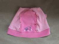 Czapka, czapeczka różowa bawełniana z kotkiem dla dziewczynki