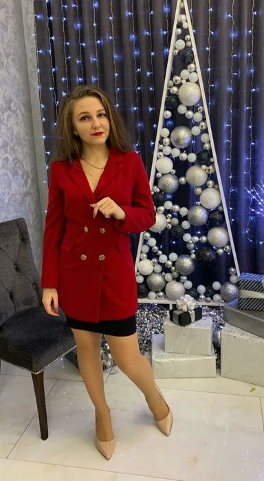 Червоний піджак-сукня