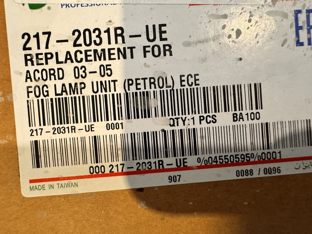 Honda Accord halogen lewy prawy