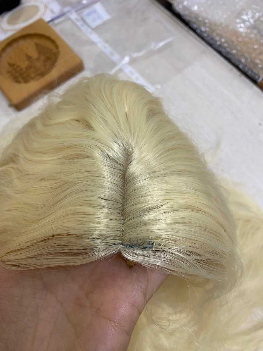 парик блонд с пробором без челки гофре волнистый уценка