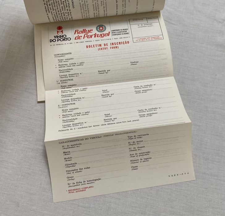 Programa Rallye Rali de Portugal Vinho do Porto 1987