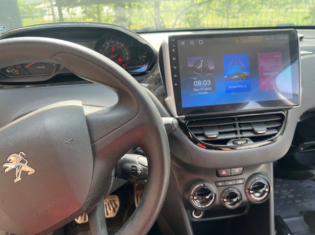 Rádio Android 12 com GPS Peugeot 208/2008 (Novo)
