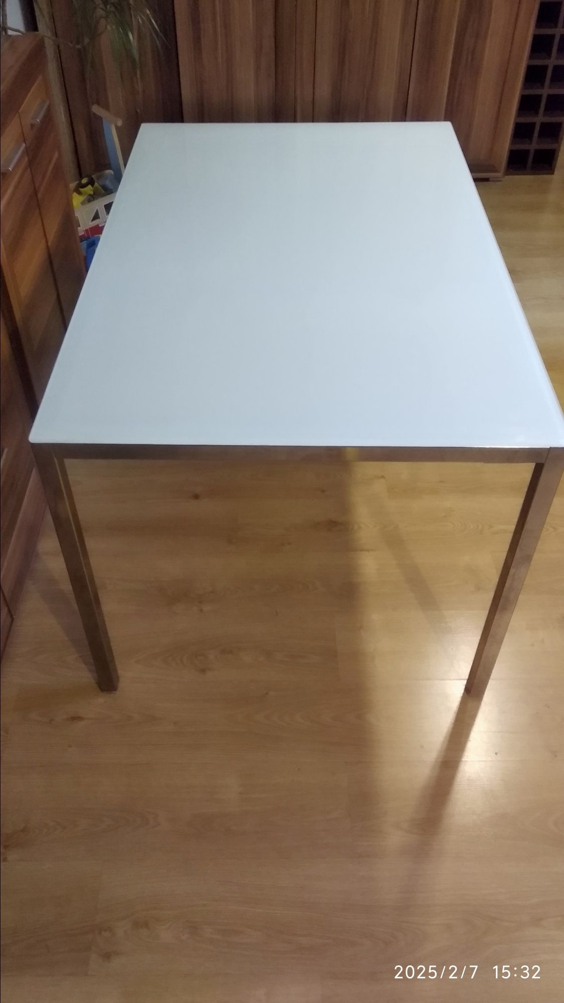 Stół chrom połysk  szklany blat 135 x 85