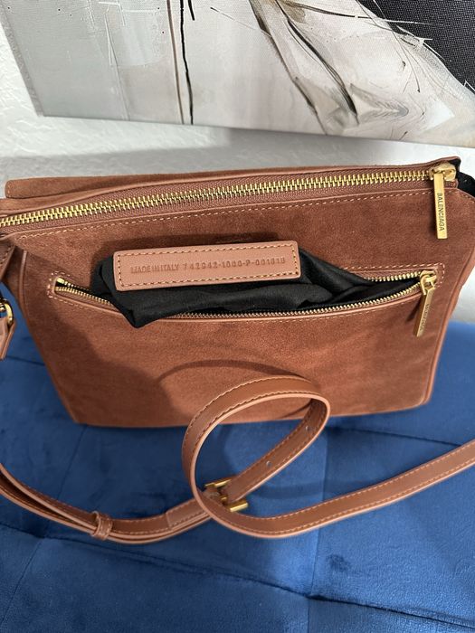 Сумка Balenciaga Bel Air замшева | коричнева, шоколадна, чорнай