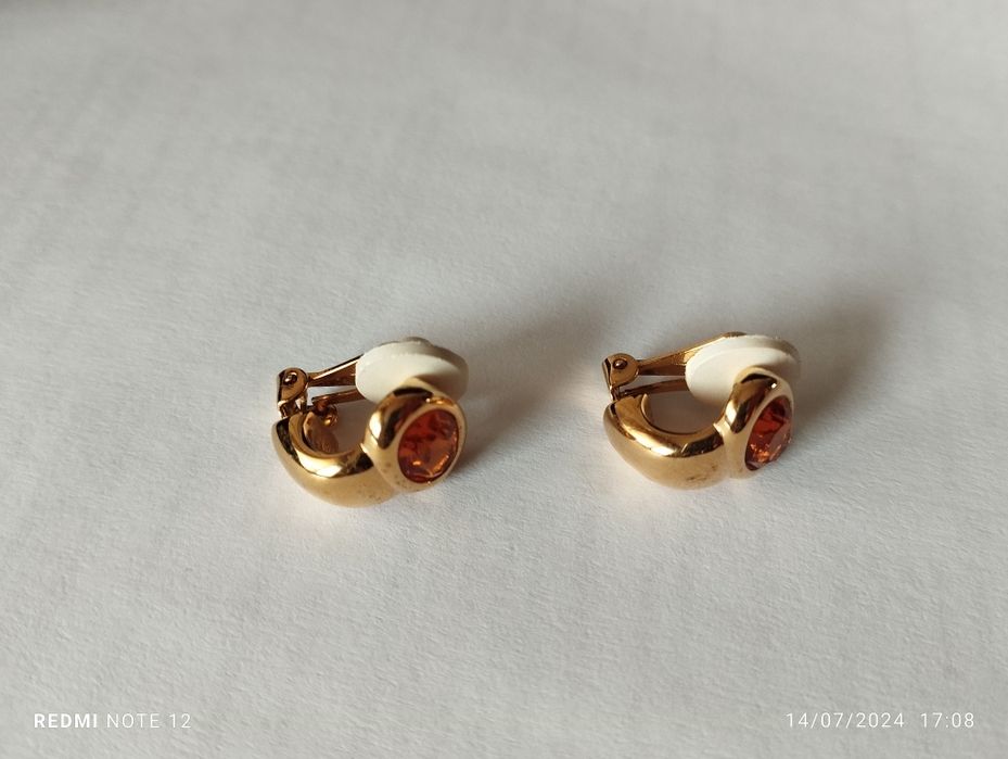 Brincos Swarovski cor de âmbar