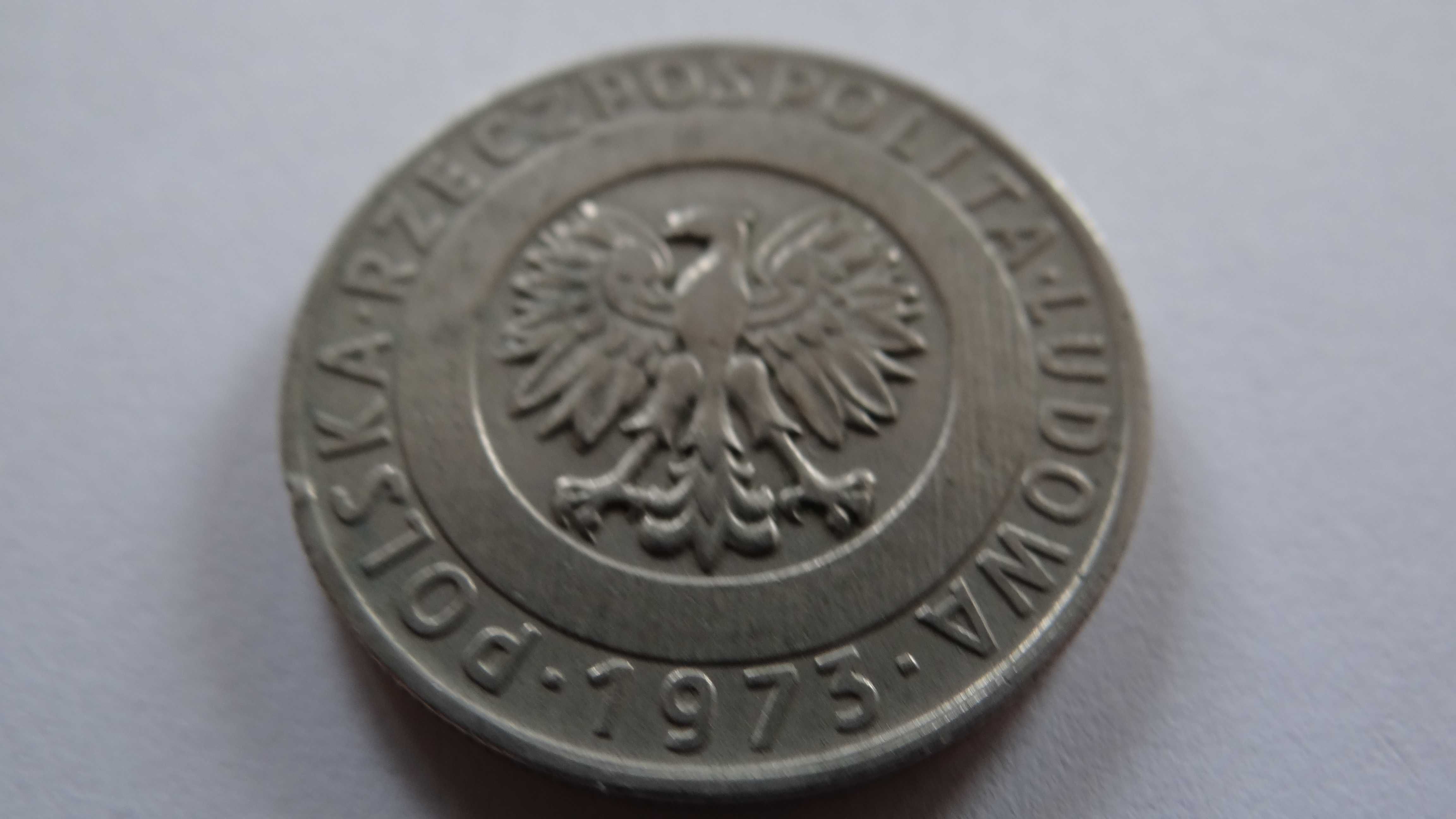 Moneta 20zł z 1973 roku wieżowiec i kłosy