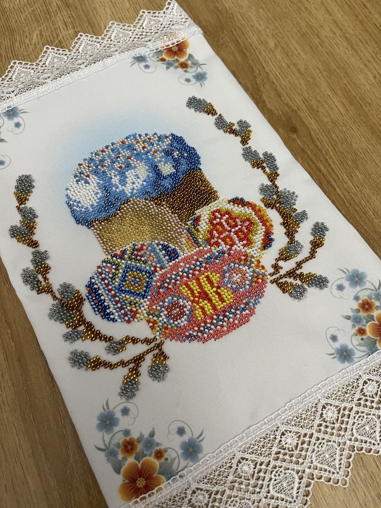 Вишитий рушник на Пасху/накидка на кошик