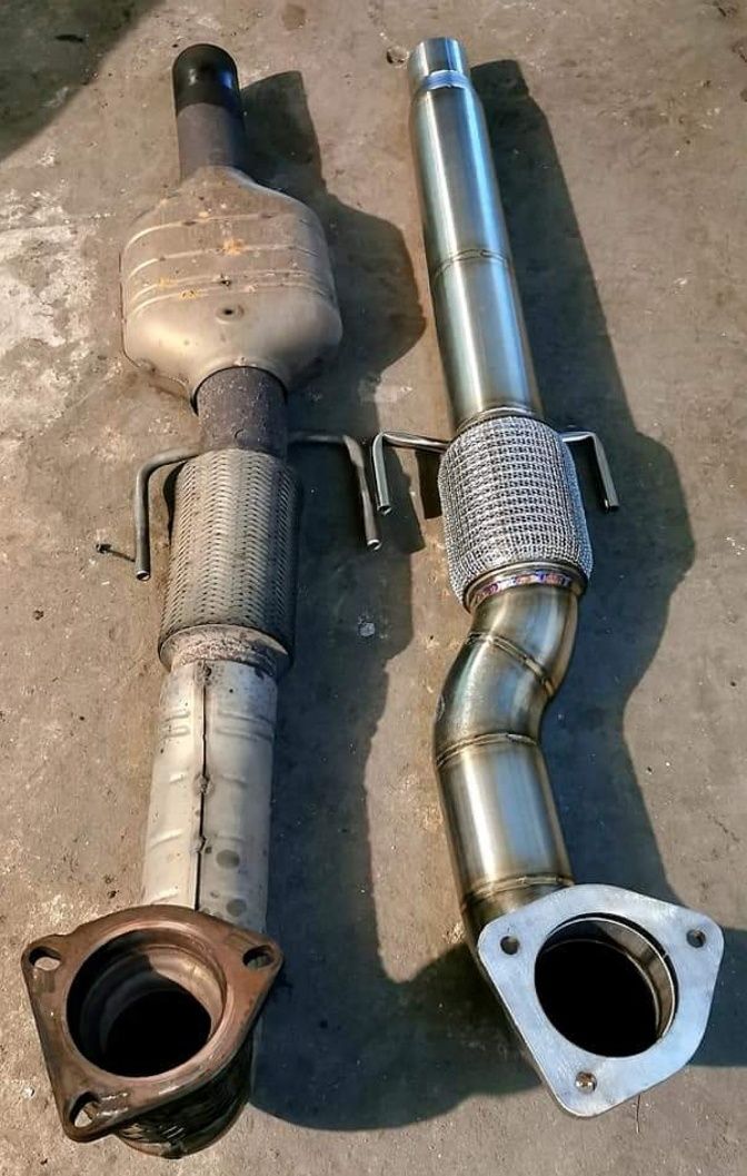 Długi dwuczęściowy Downpipe 3 cale Saab 9-3 2.8t V6 Opel Z28net