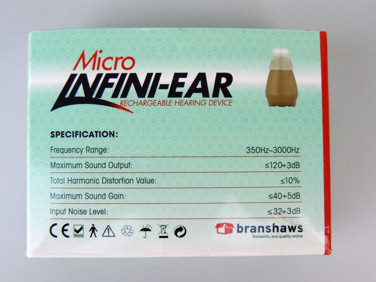 Ładowalny aparat słuchowy *Micro infini ear*