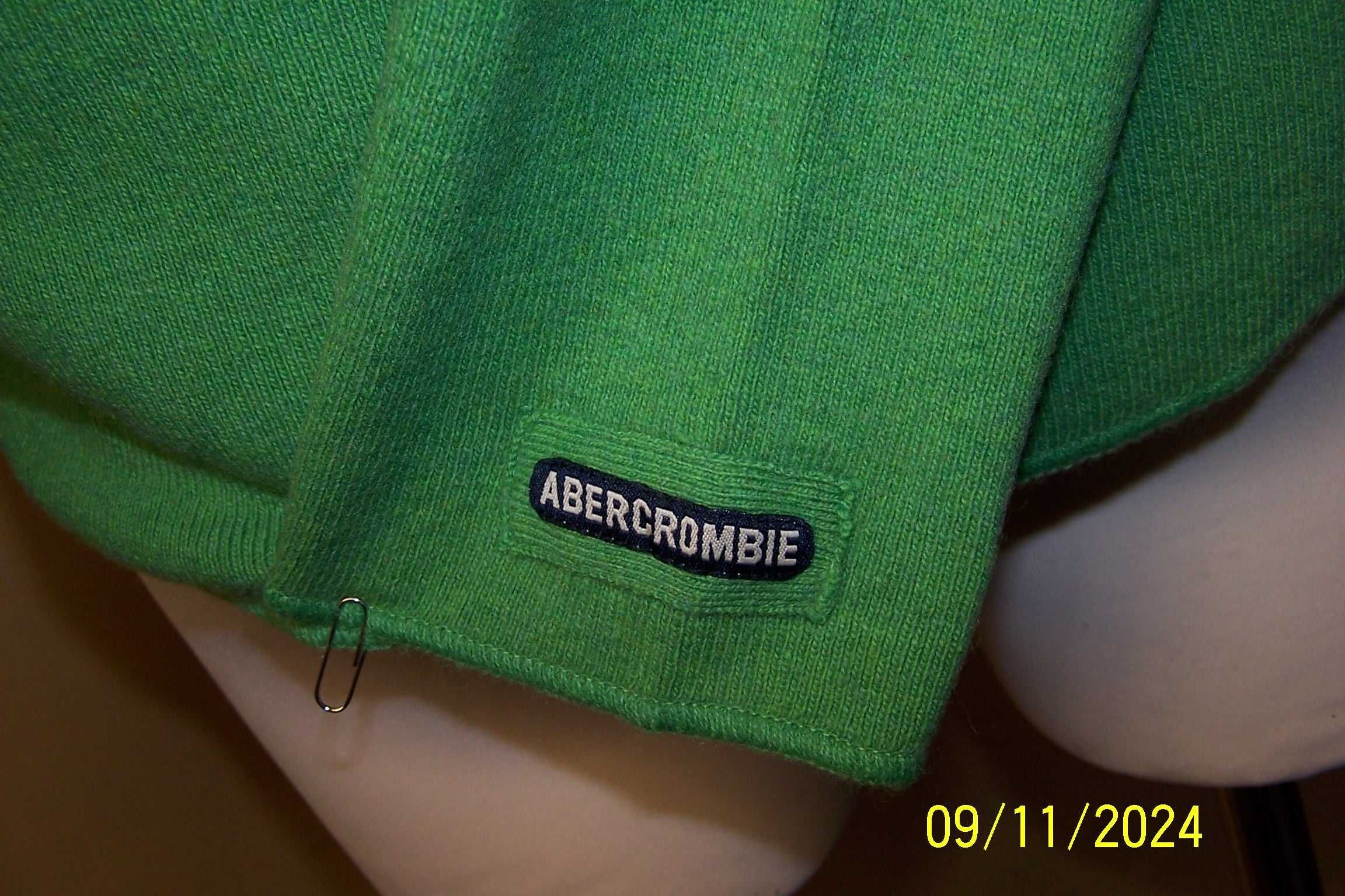 Sweter męski Abercombie & Fitch   rozmiar XL, jasnozielony