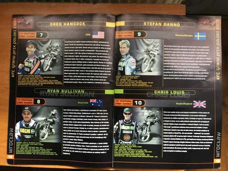 Program żużlowy Speedway Grand Prix [Wrocław, 2000r.]