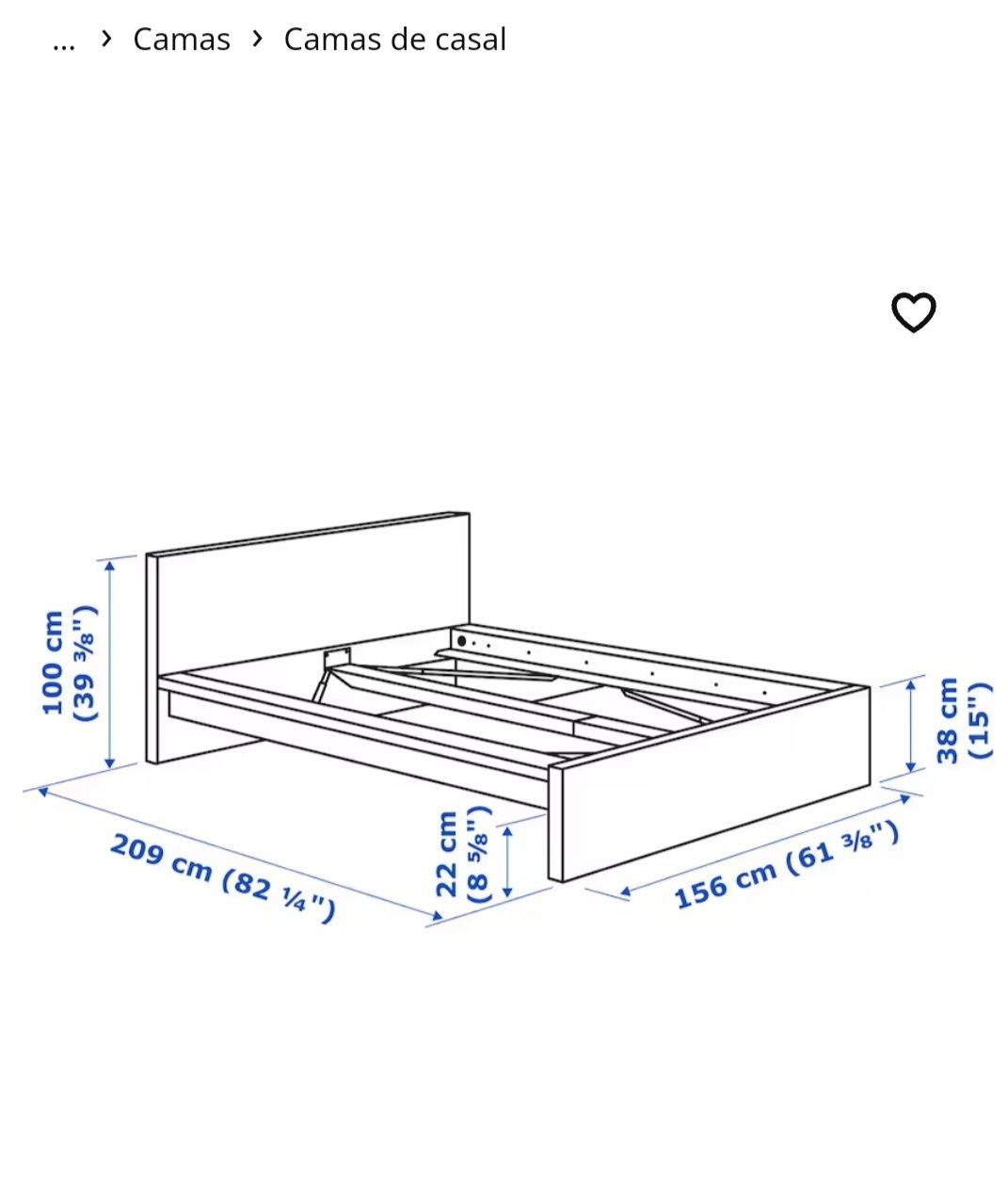 Cama IKEA Malm 140x200