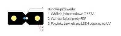Kabel światłowodowy wewnętrzny płaski (2 włókna G.657A1) [45m] L7102_1